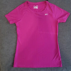 Under Armour Women's Pink Heat Gear Active Wear T-Shirt Top Size SM/P
